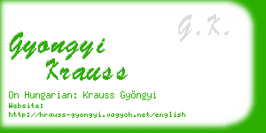 gyongyi krauss business card